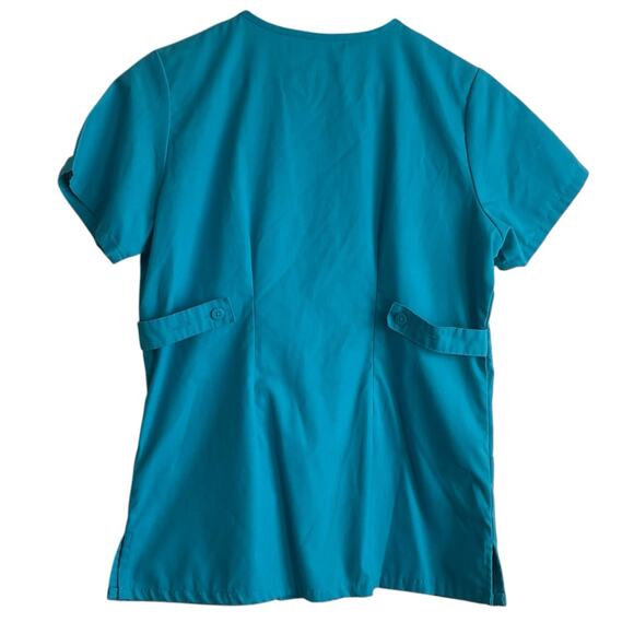 Butter Soft Women Scrub Top S Teal Medical Uniform Nurse‎ Workwear Dental Casual - Picture 3 of 10